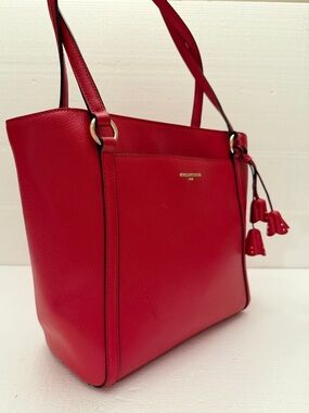 Karl Lagerfeld Paris Iris Hermine Red Leather Tote Bag